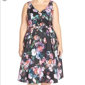 City Chic satin fit and flare dress